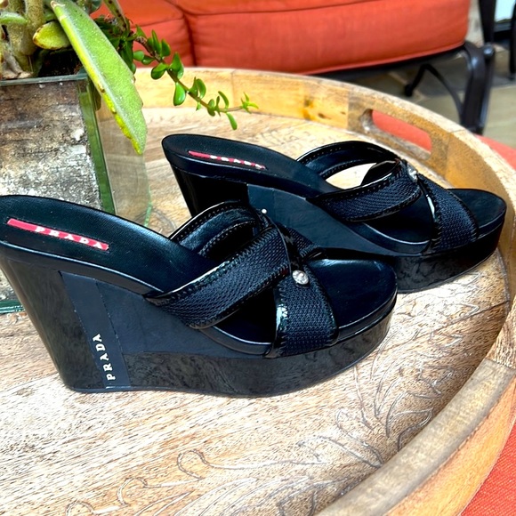 Prada Shoes - PRADA Sport Black Patent Platform. 5 in heel. 1 in Platform. EU 37 US 7.